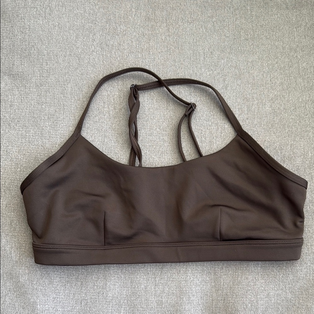 ALO Yoga Brown Seamless Scoop Neck Bra